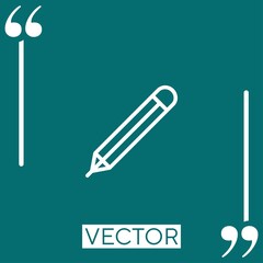 pencil vector icon Linear icon. Editable stroked line