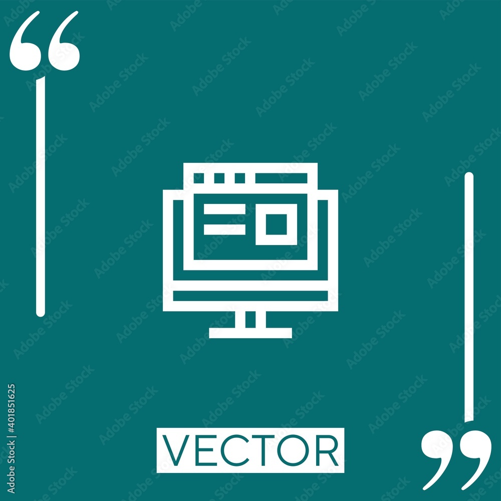 Aufkleber website vector icon linear icon. editable stroked line