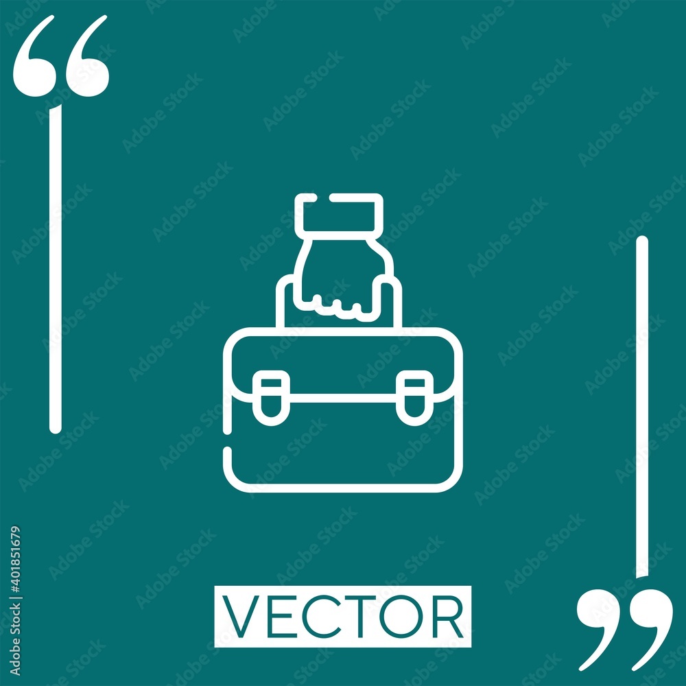 Poster briefcase vector icon linear icon. editable stroked line