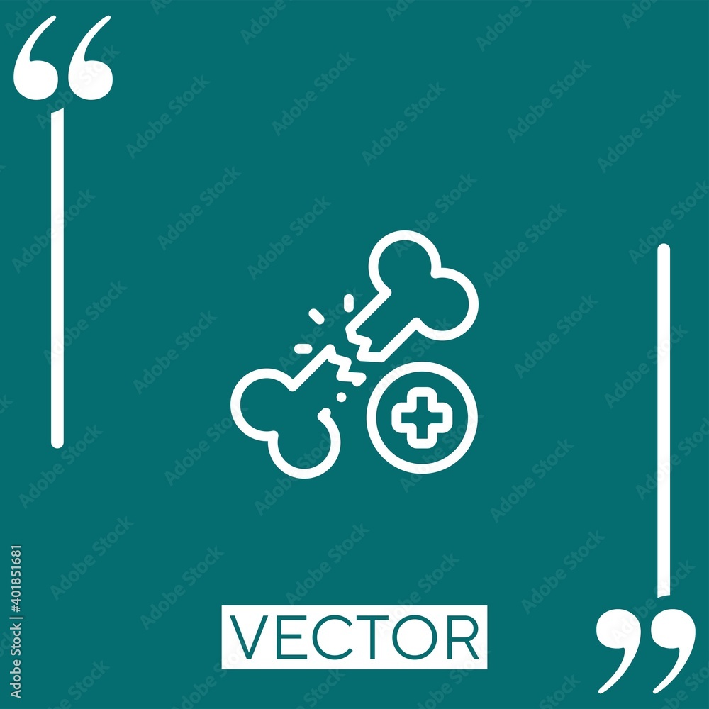 Poster broken bone vector icon linear icon. editable stroked line