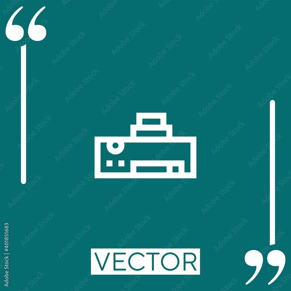 Poster camera vector icon linear icon. editable stroked line