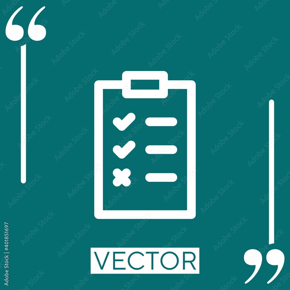 Poster check list vector icon linear icon. editable stroked line
