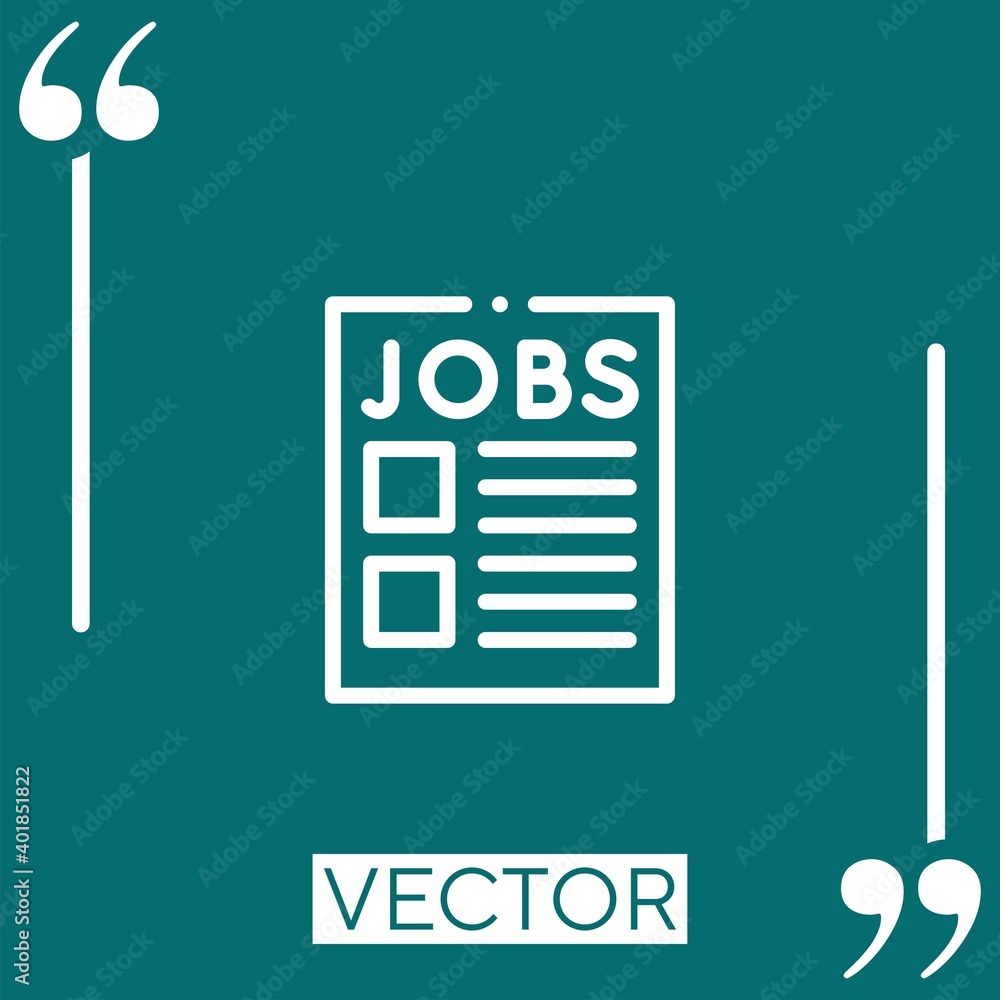 Poster job vector icon linear icon. editable stroked line
