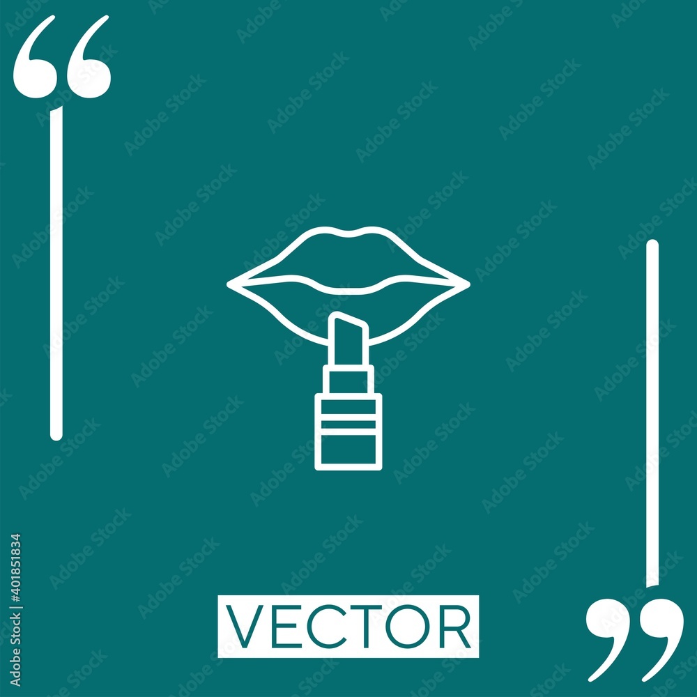 Poster lipstick vector icon linear icon. editable stroked line