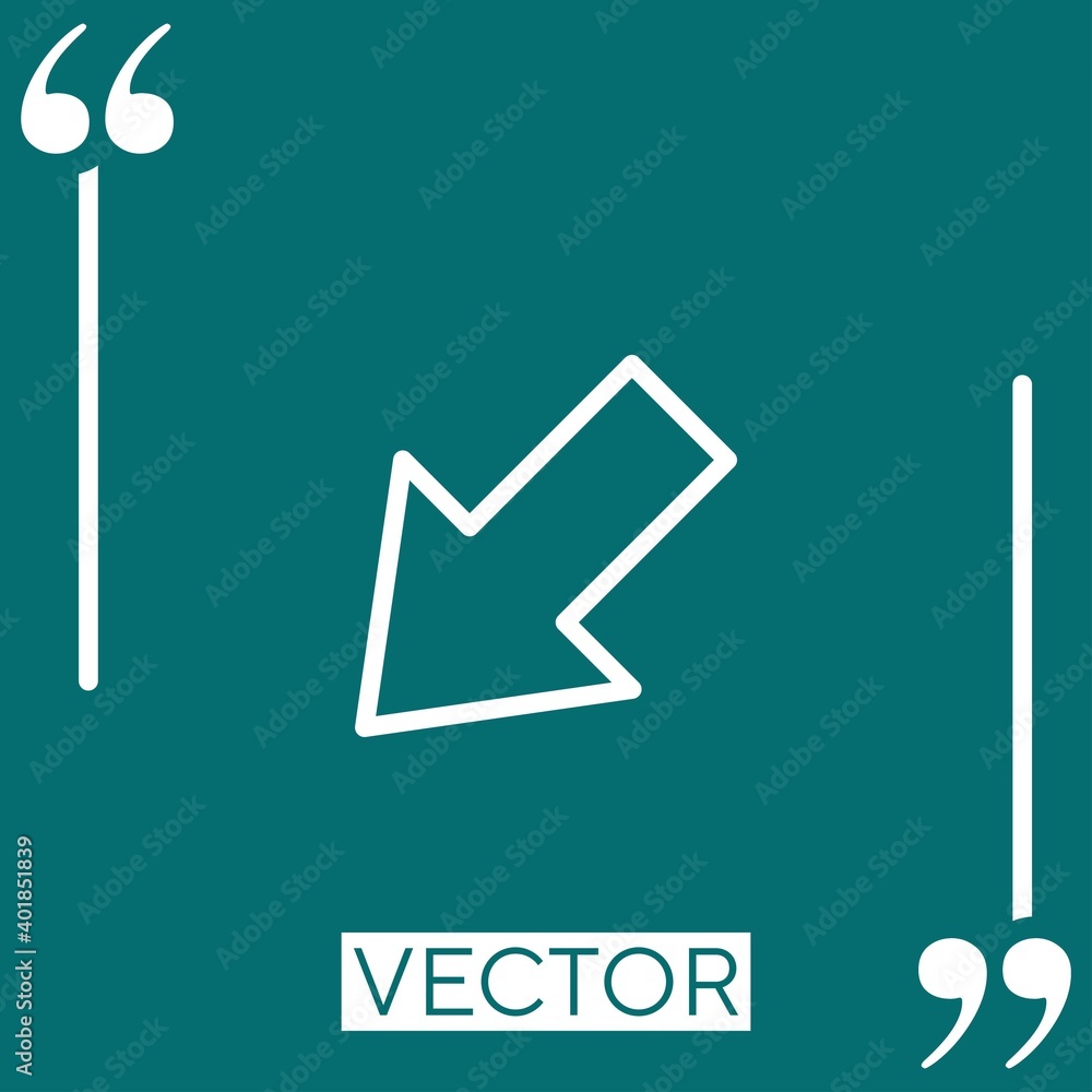 Poster left down vector icon linear icon. editable stroked line