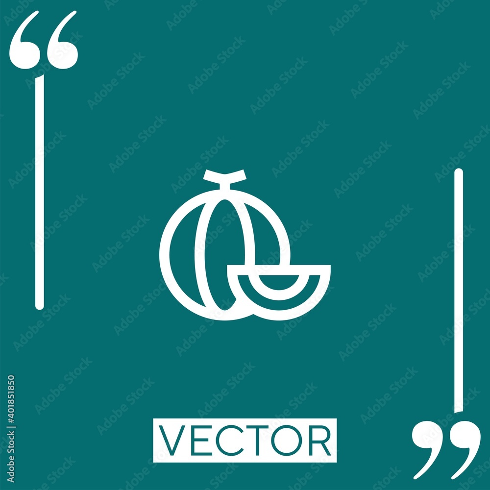Poster melon vector icon linear icon. editable stroked line