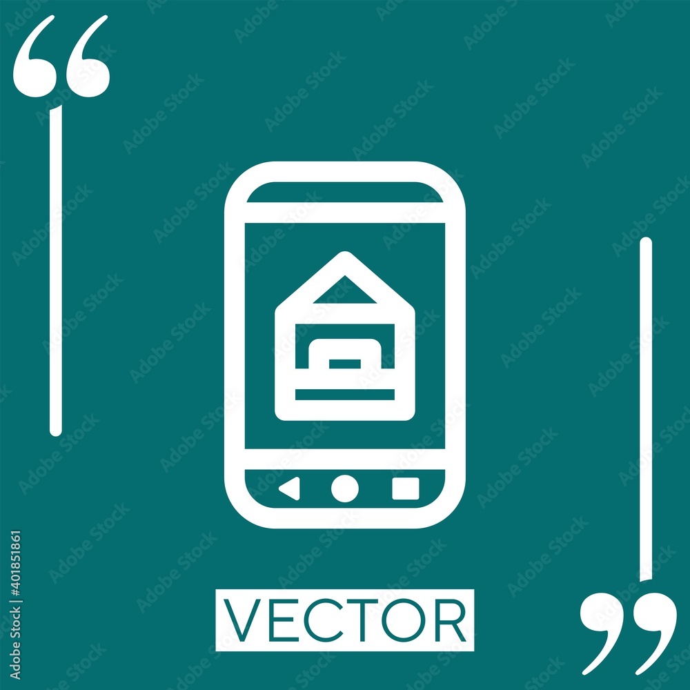 Poster mobile phone vector icon linear icon. editable stroked line