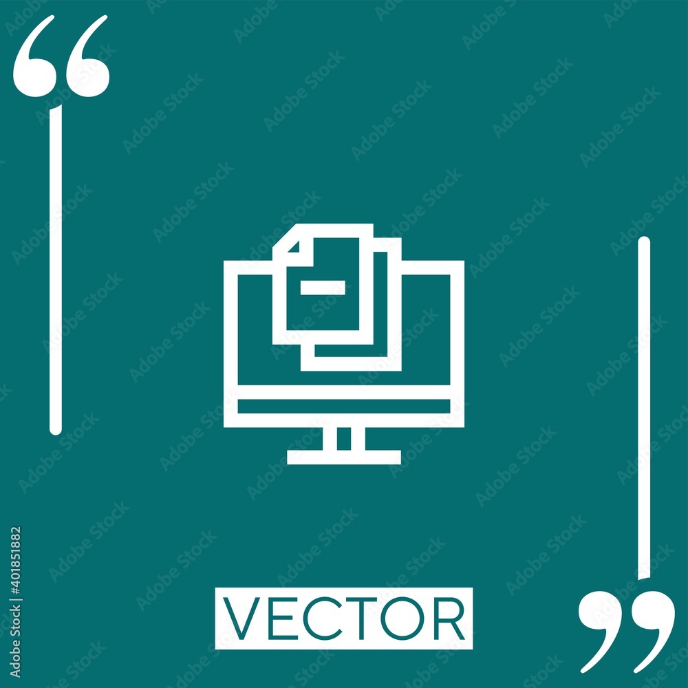 Poster notes vector icon Linear icon. Editable stroked line