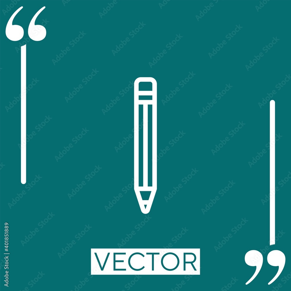 Poster pencil vector icon linear icon. editable stroked line