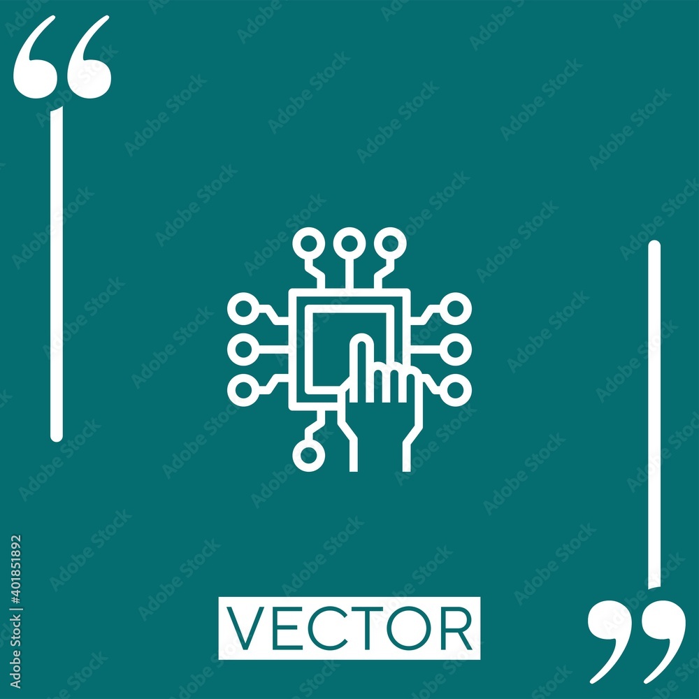 Poster processor vector icon linear icon. editable stroked line