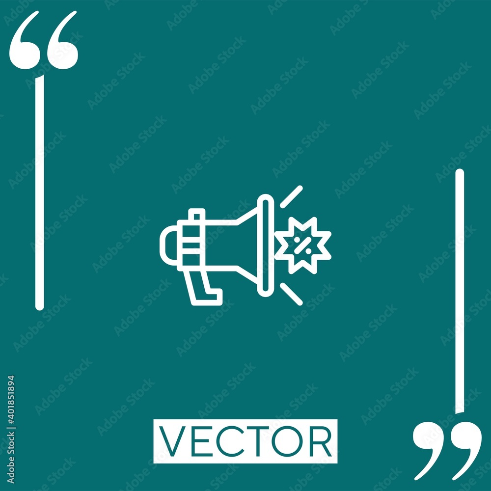 Poster promote vector icon linear icon. editable stroked line