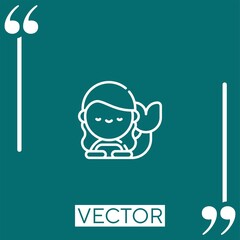 mermaid vector icon Linear icon. Editable stroked line