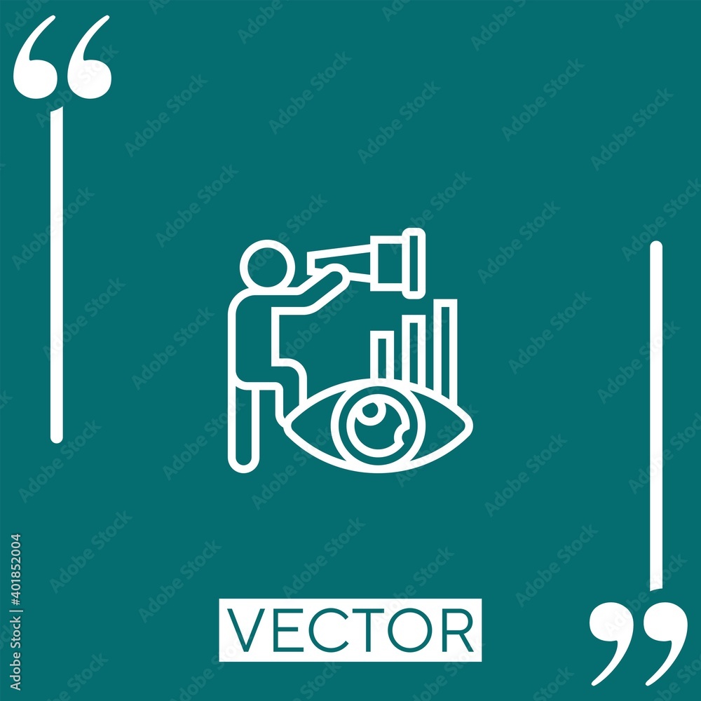Poster vision vector icon linear icon. editable stroked line