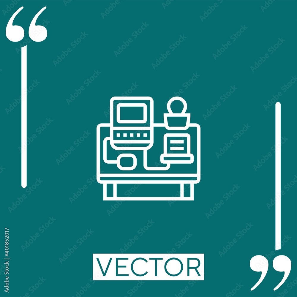 Poster workplace vector icon linear icon. editable stroked line