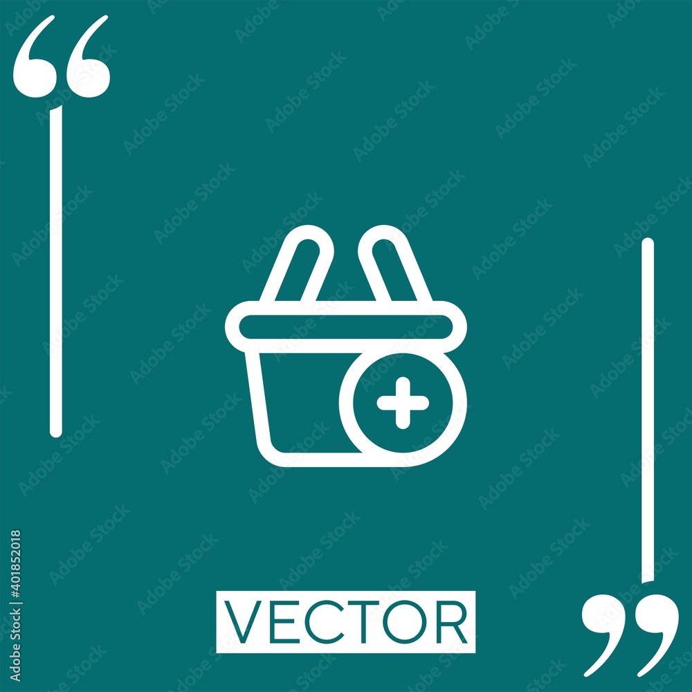 Poster add to cart vector icon linear icon. editable stroked line