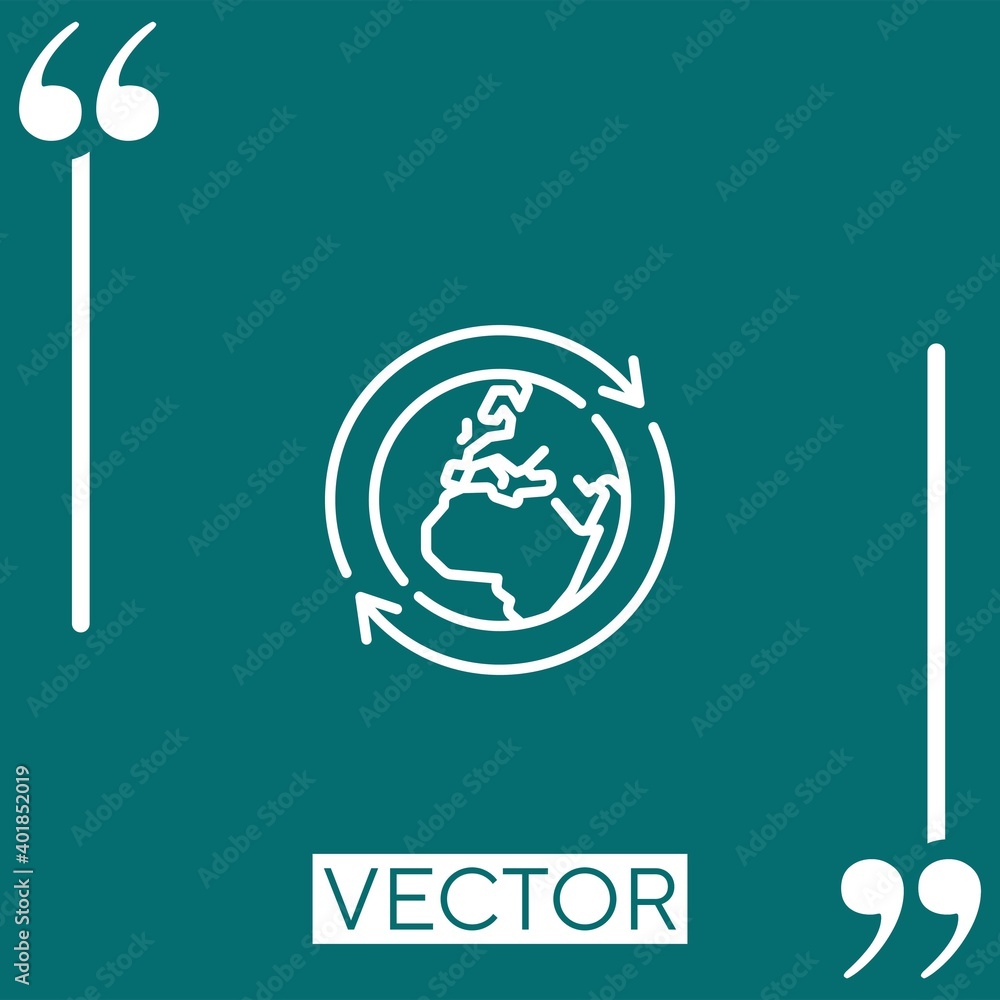 Poster worldwide vector icon linear icon. editable stroked line