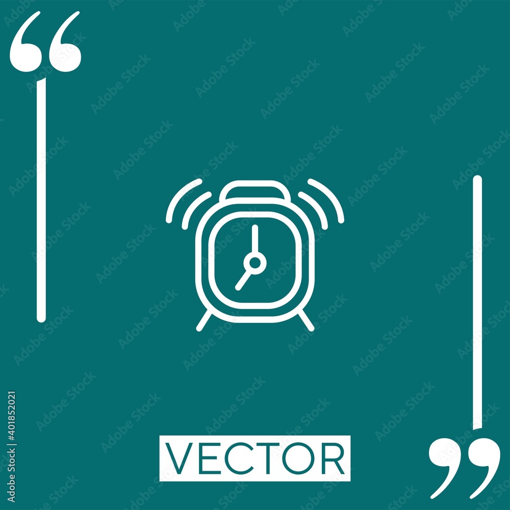 Poster alarm clock vector icon linear icon. editable stroked line