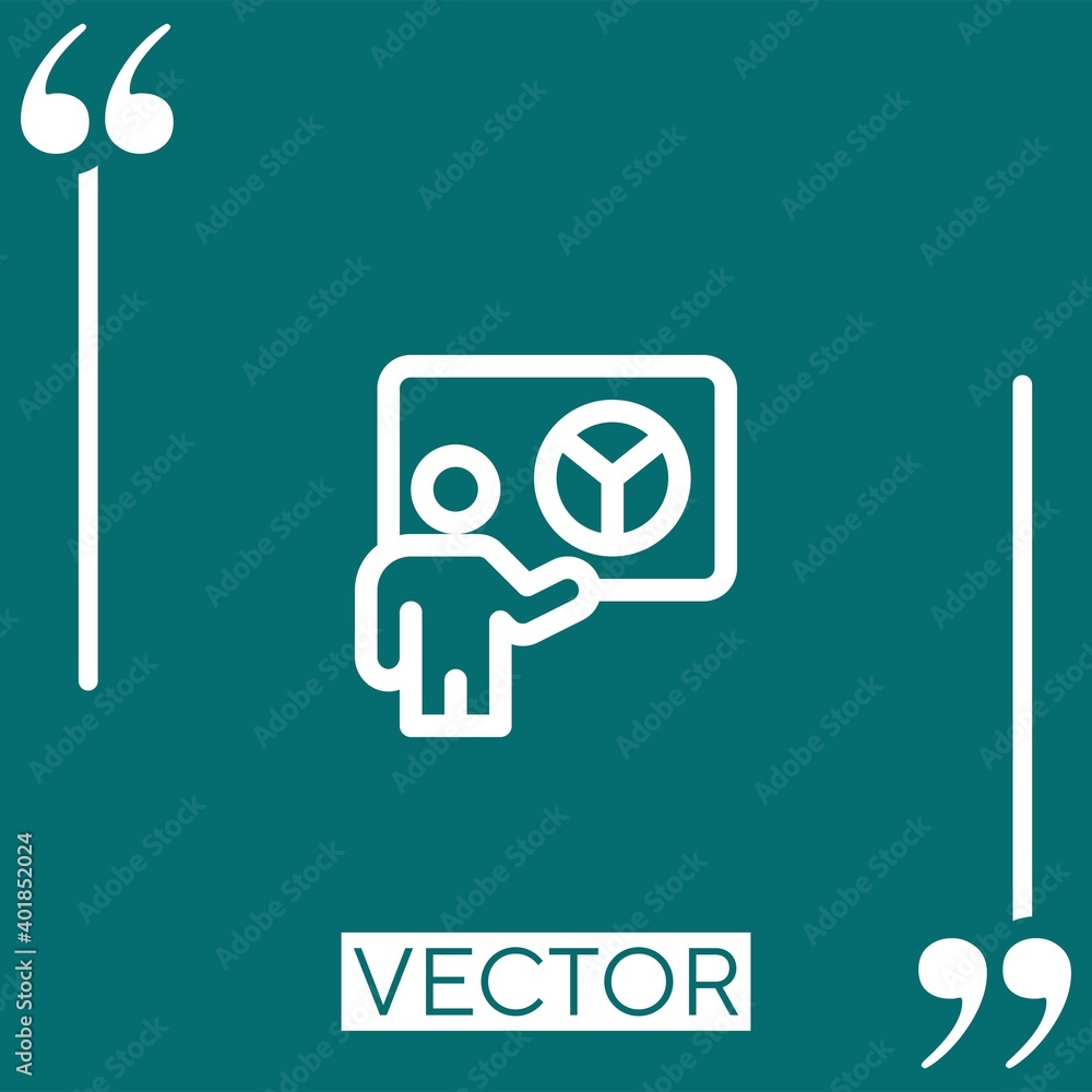 Poster analytics vector icon linear icon. editable stroked line