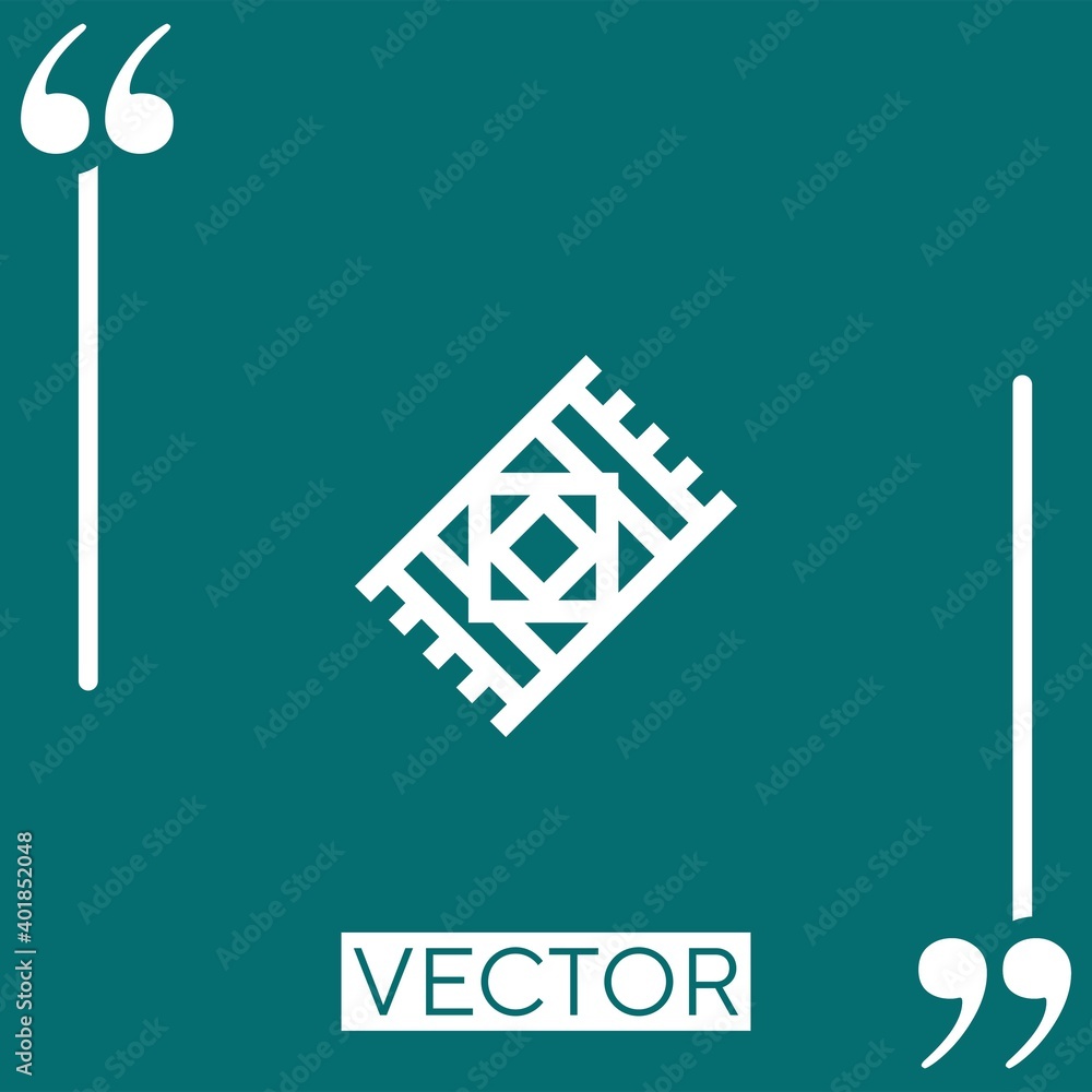 Poster beach towel vector icon linear icon. editable stroked line