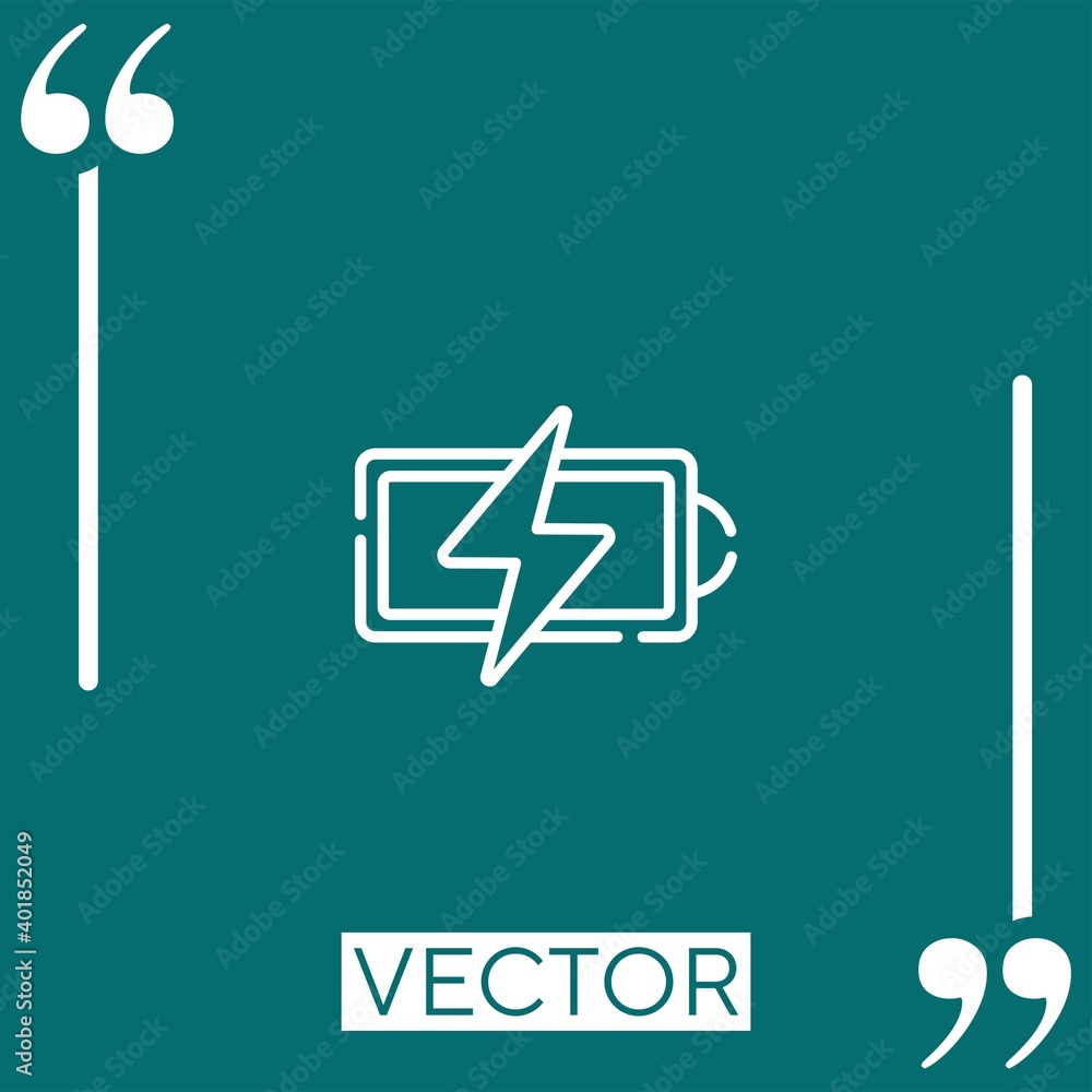 Poster battery vector icon linear icon. editable stroked line