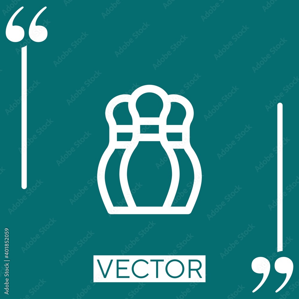 Poster bowling pins vector icon linear icon. editable stroked line