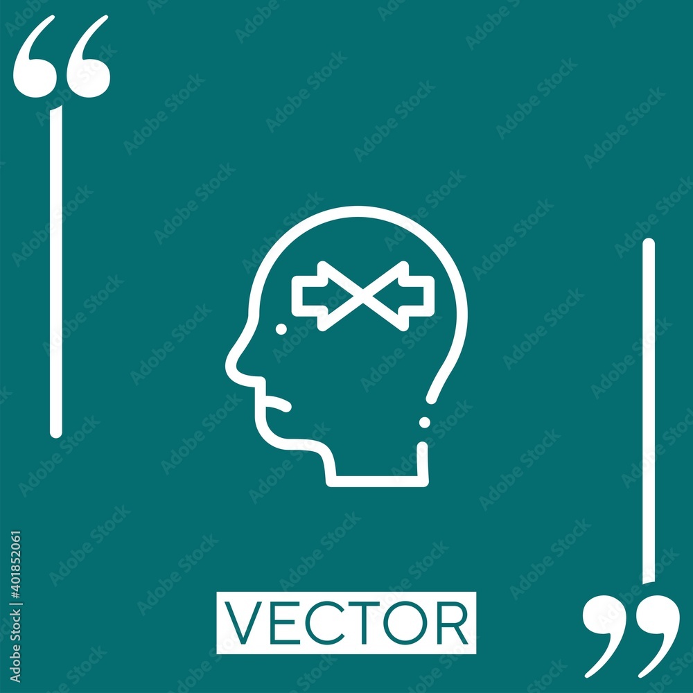 Poster brain vector icon linear icon. editable stroked line