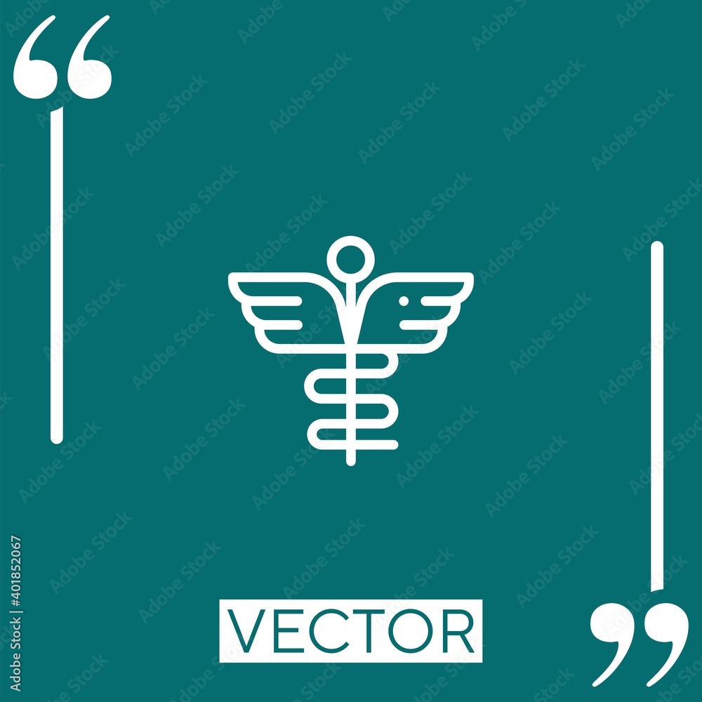 Aufkleber caduceus symbol vector icon linear icon. editable stroked line