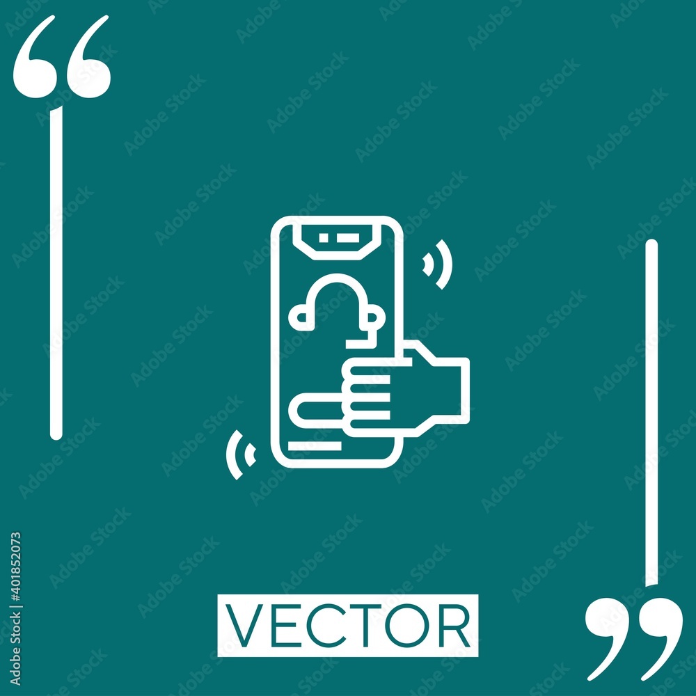 Poster call center vector icon linear icon. editable stroked line