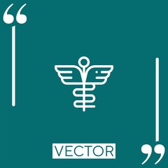 caduceus symbol vector icon Linear icon. Editable stroked line