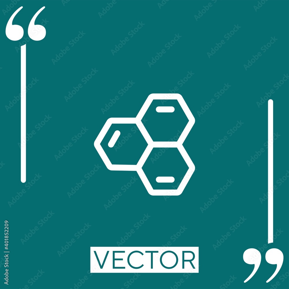 Poster hexagon vector icon linear icon. editable stroked line