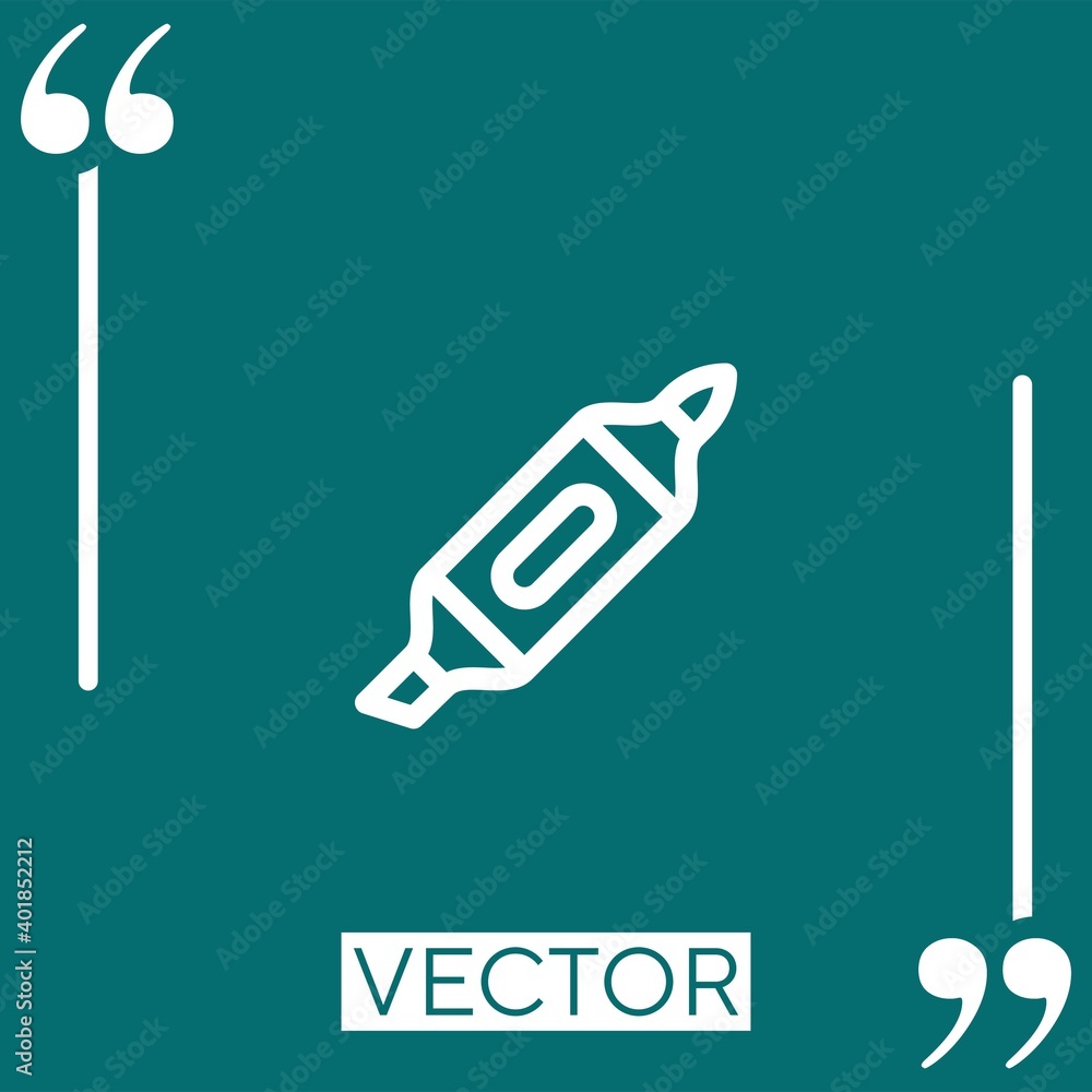 Poster highlighter vector icon linear icon. editable stroked line