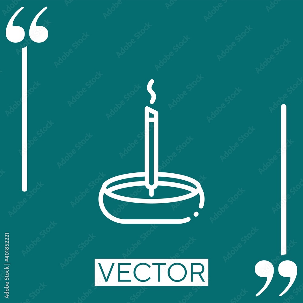 Poster incense vector icon linear icon. editable stroked line
