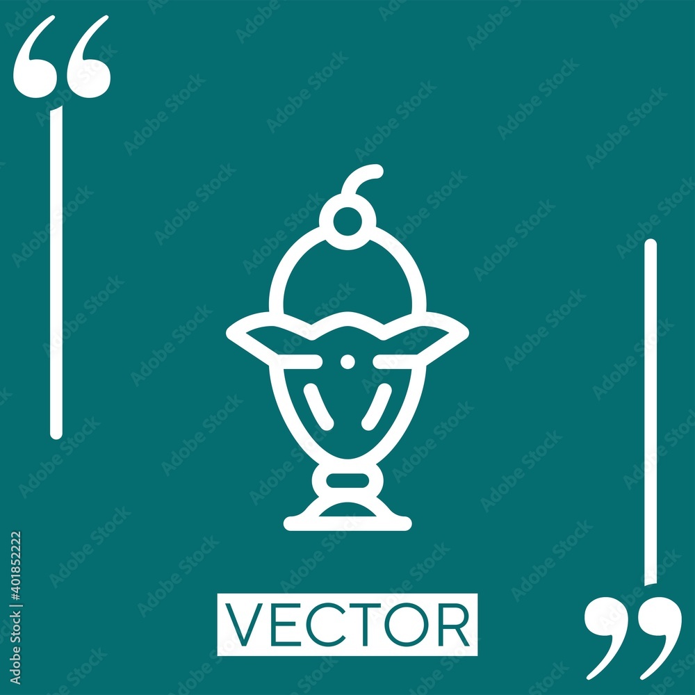 Poster ice cream vector icon linear icon. editable stroked line