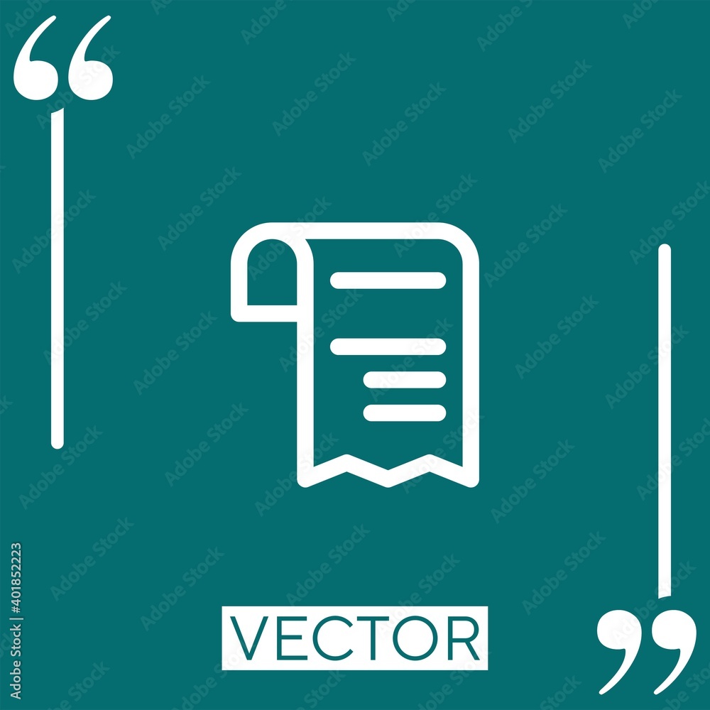 Poster invoice vector icon linear icon. editable stroked line