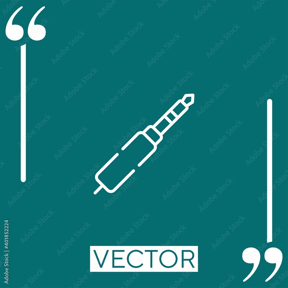 Poster jack connector vector icon linear icon. editable stroked line