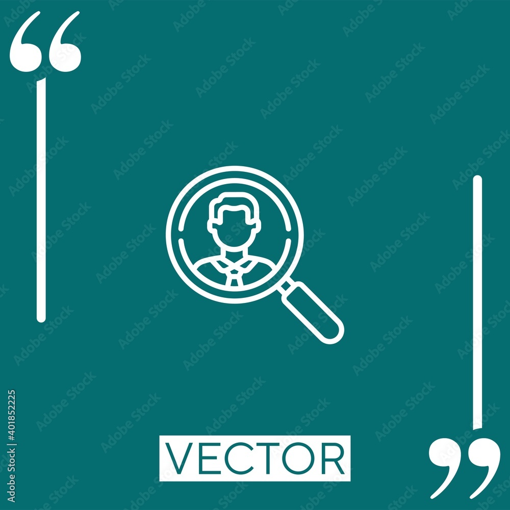 Poster job search vector icon linear icon. editable stroked line