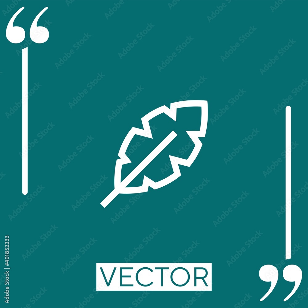 Aufkleber leaf vector icon linear icon. editable stroked line