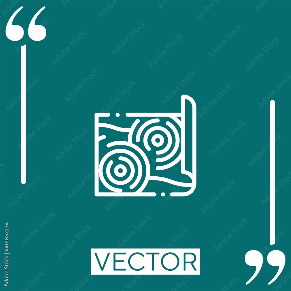 Poster map vector icon linear icon. editable stroked line