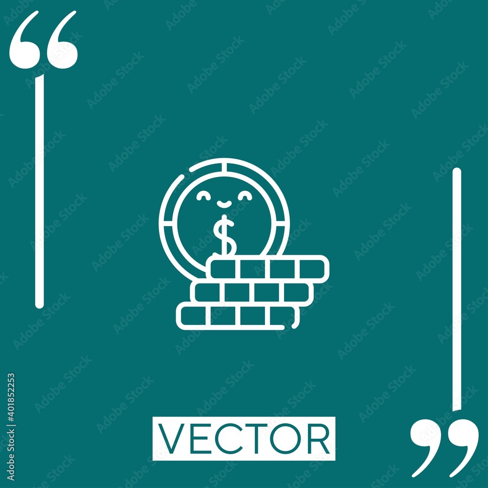Poster money vector icon linear icon. editable stroked line