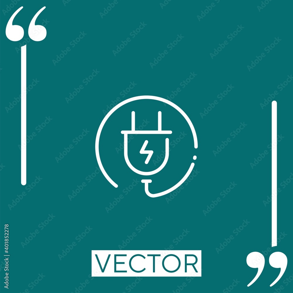 Poster plug vector icon linear icon. editable stroked line