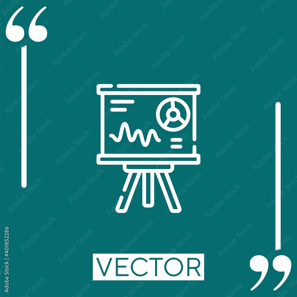 Poster presentation vector icon linear icon. editable stroked line