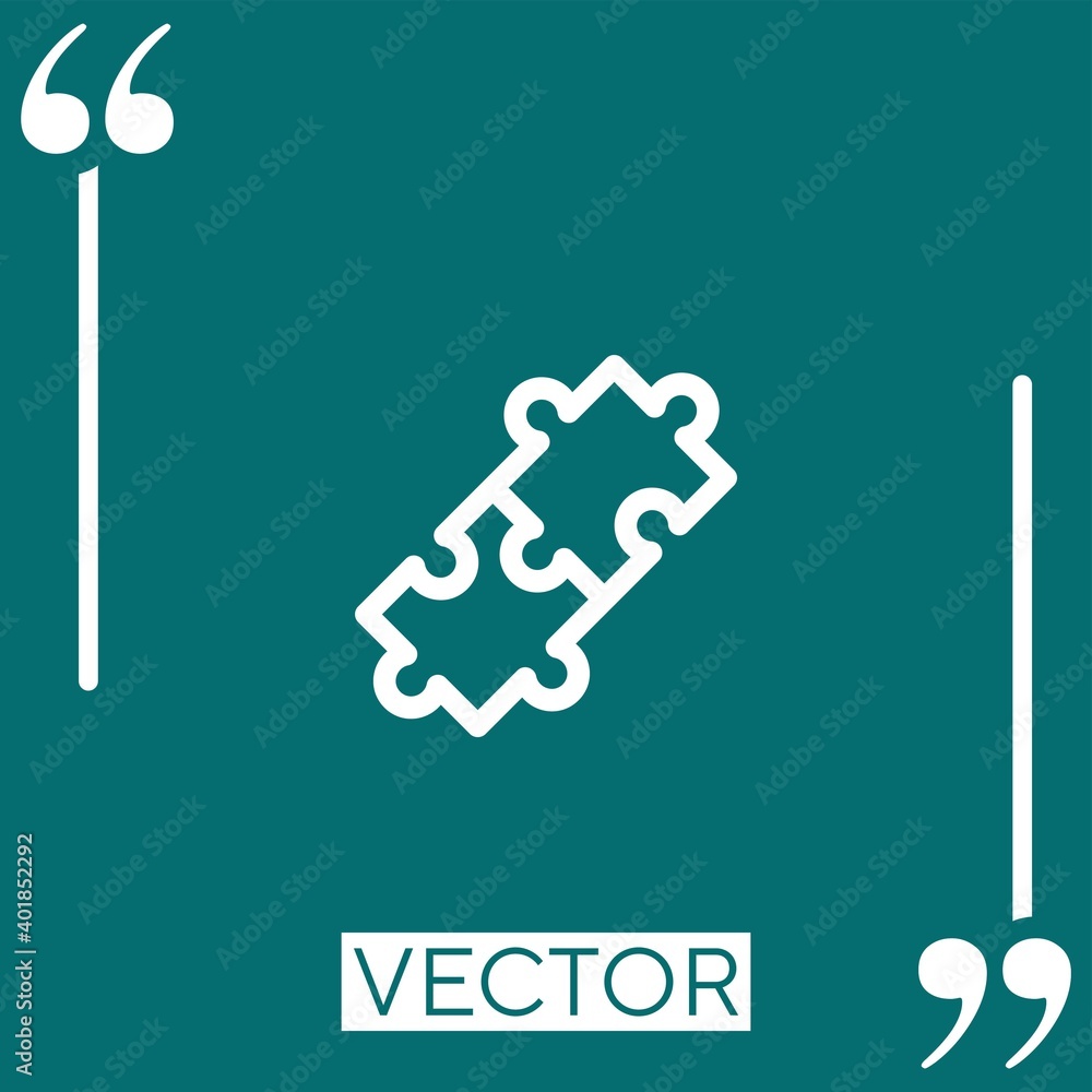 Poster puzzle vector icon linear icon. editable stroked line