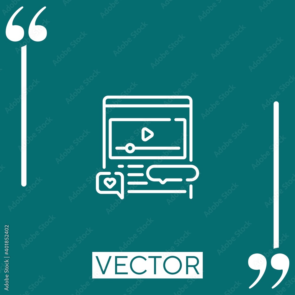 Aufkleber video player vector icon linear icon. editable stroked line