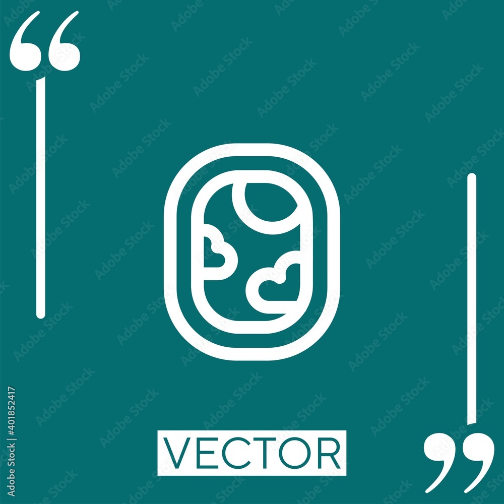 Poster window vector icon linear icon. editable stroked line
