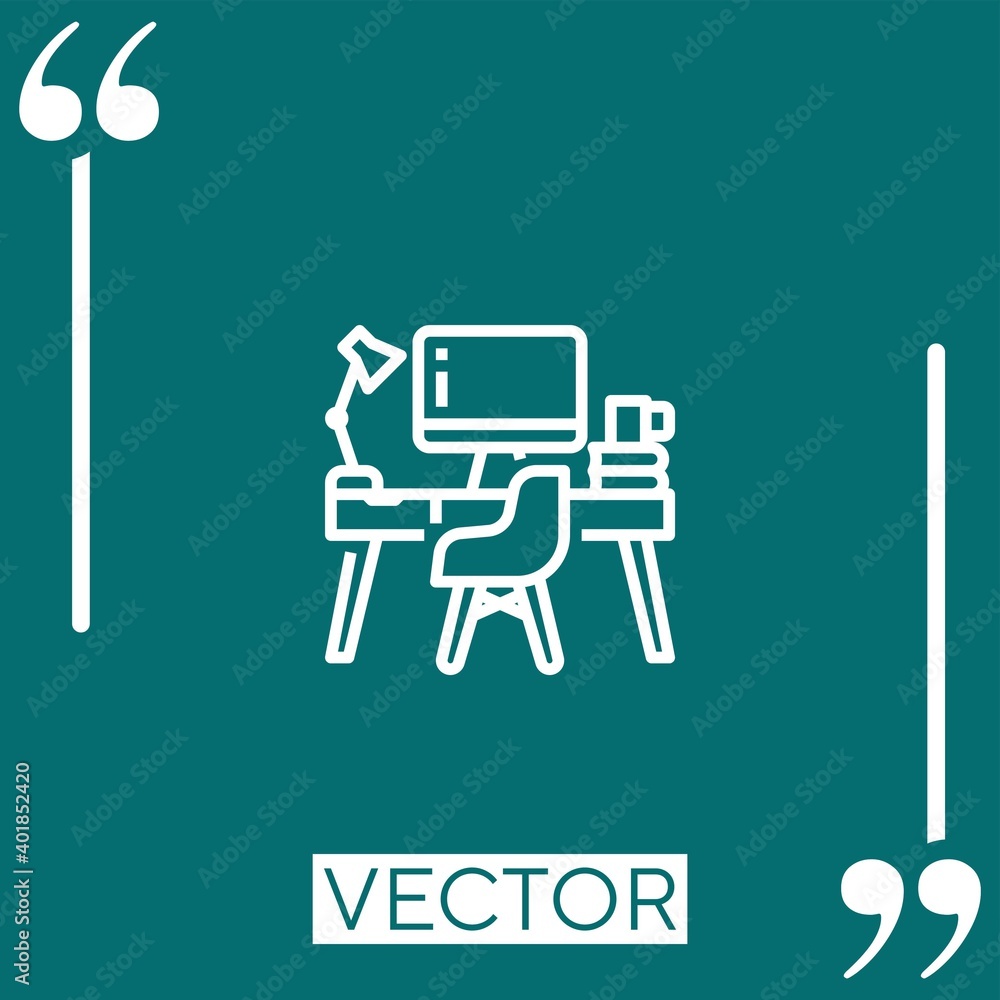 Poster workspace vector icon linear icon. editable stroked line