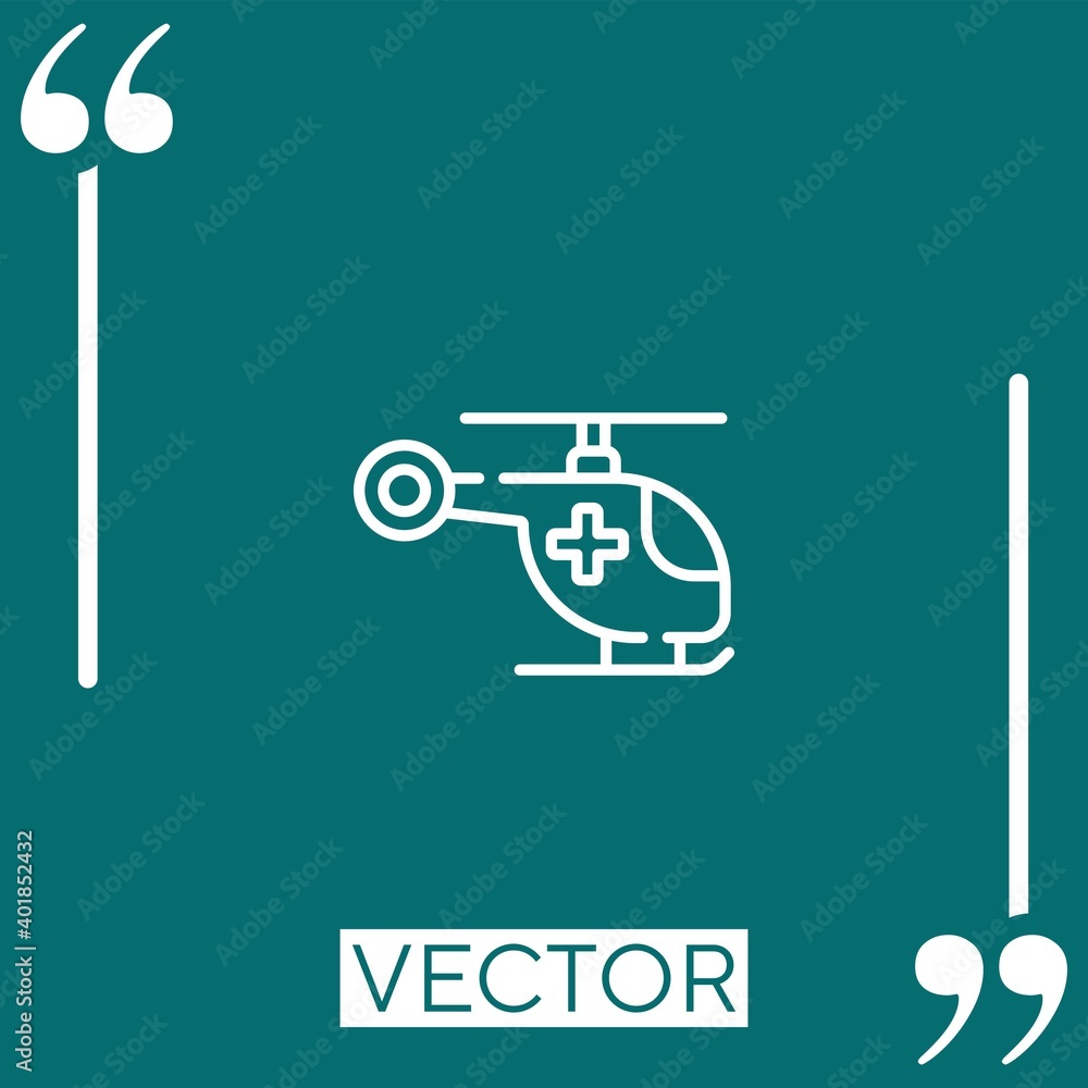 Poster ambulance vector icon linear icon. editable stroked line