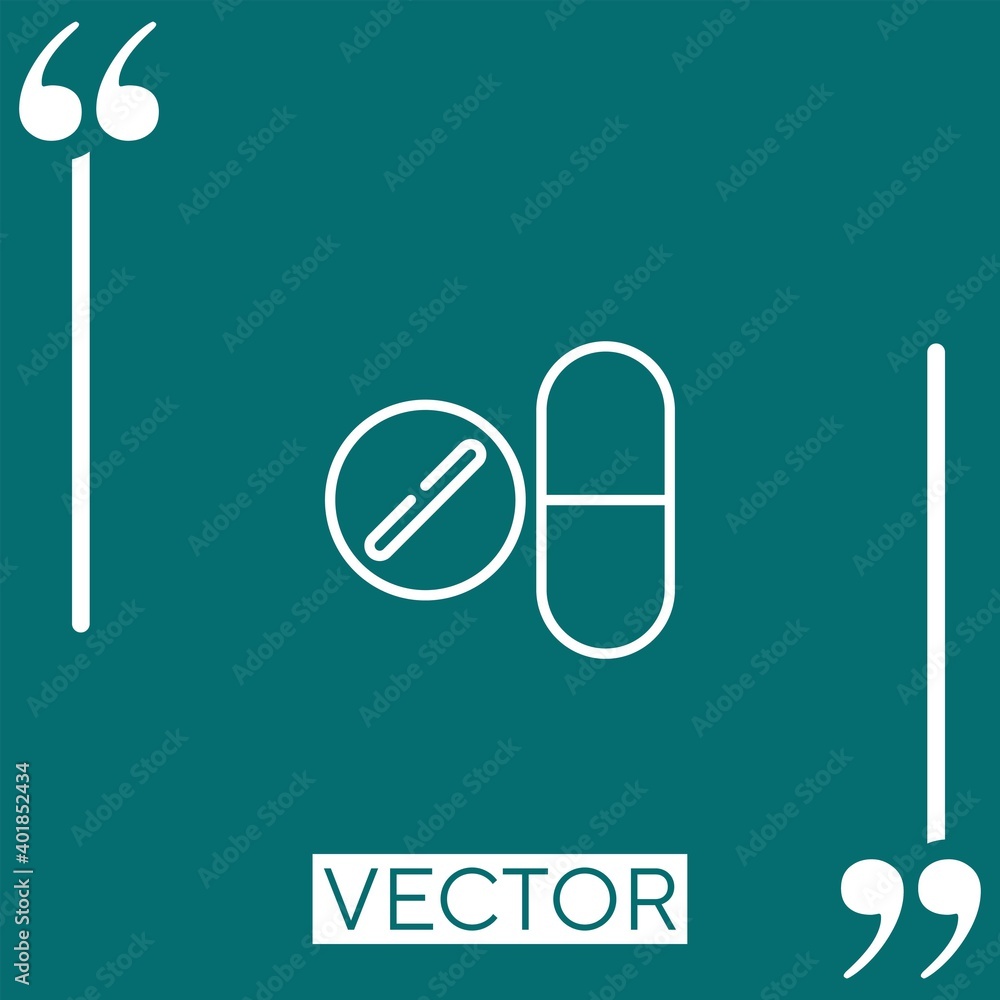 Poster antiviral vector icon linear icon. editable stroked line