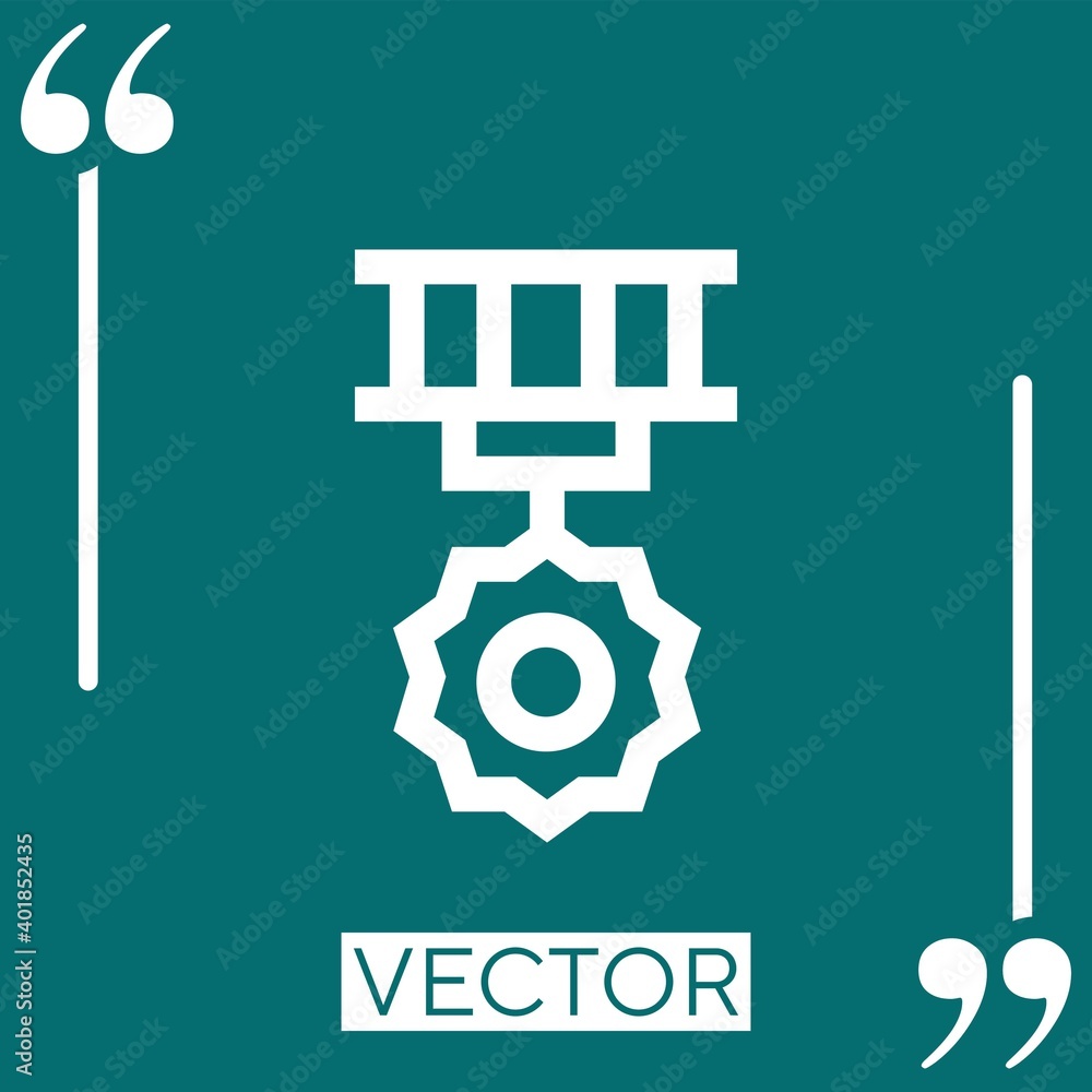 Poster badge vector icon linear icon. editable stroked line