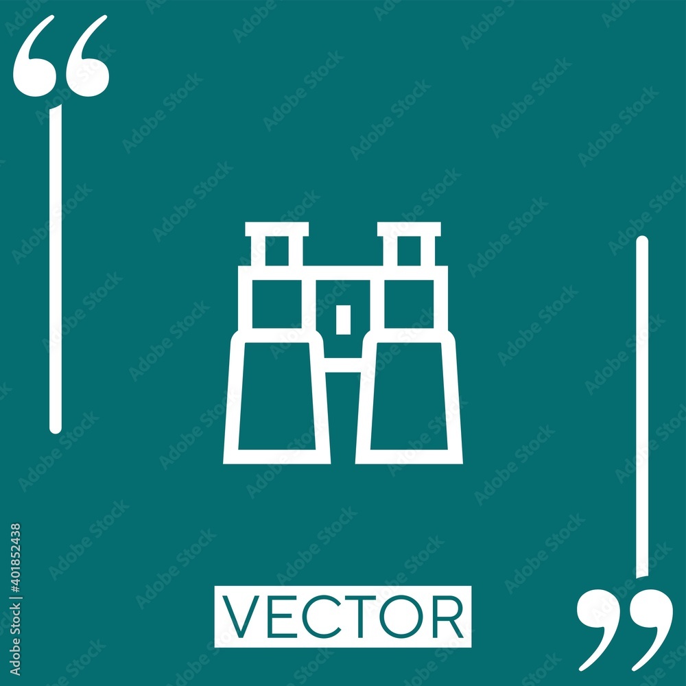 Poster binoculars vector icon linear icon. editable stroked line