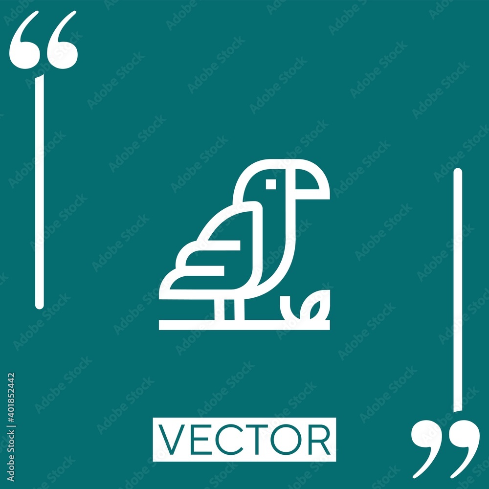 Poster bird vector icon linear icon. editable stroked line
